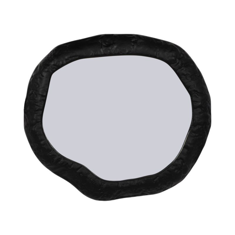 ALUM,18",HAMMERED OUTLINED MIRROR,MATTE BLACK - Al Rugaib Furniture