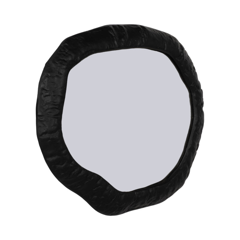 ALUM,18",HAMMERED OUTLINED MIRROR,MATTE BLACK - Al Rugaib Furniture