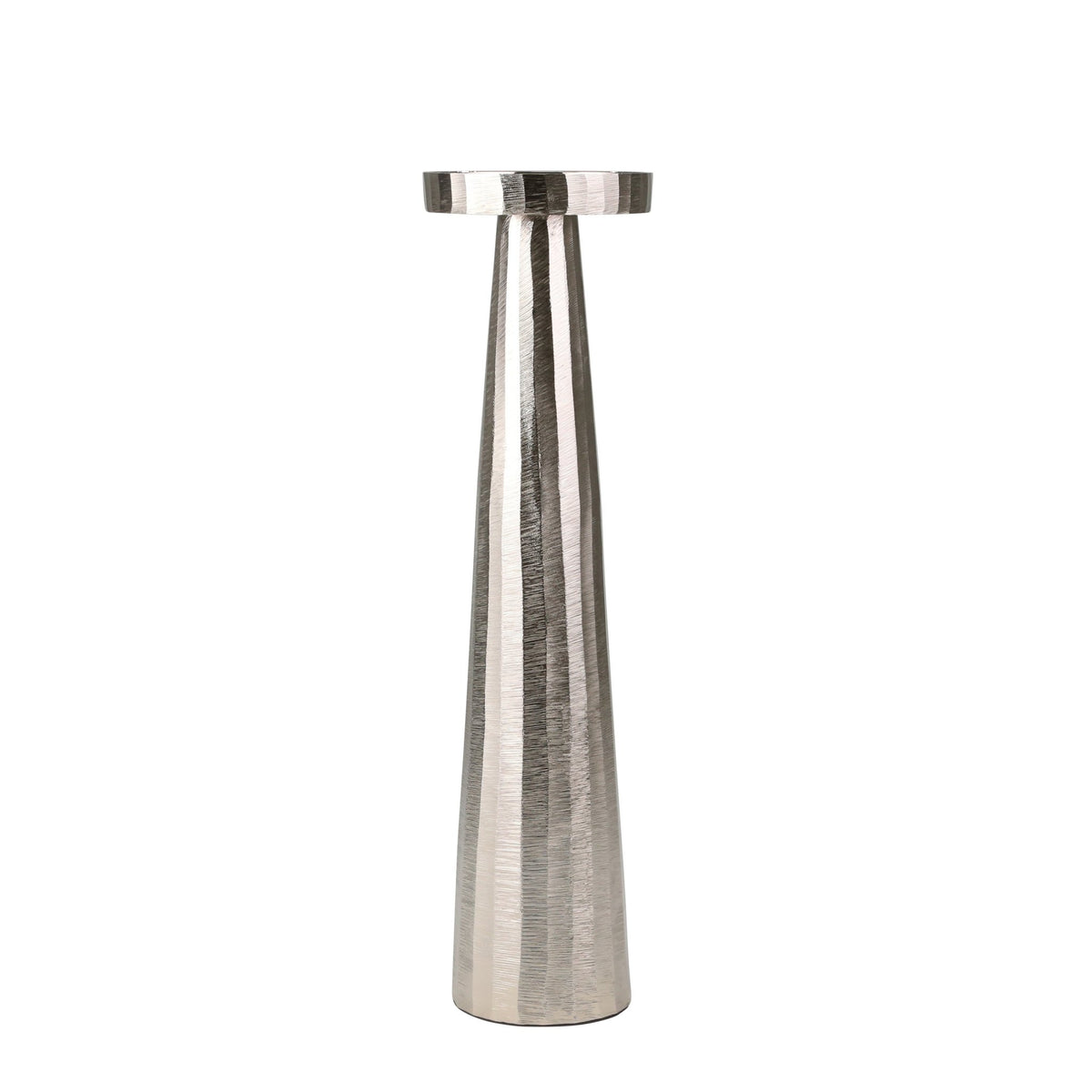 ALUMINUM 21" PILLAR HOLDER, SILVER Candle Holders| Sagebrook Home