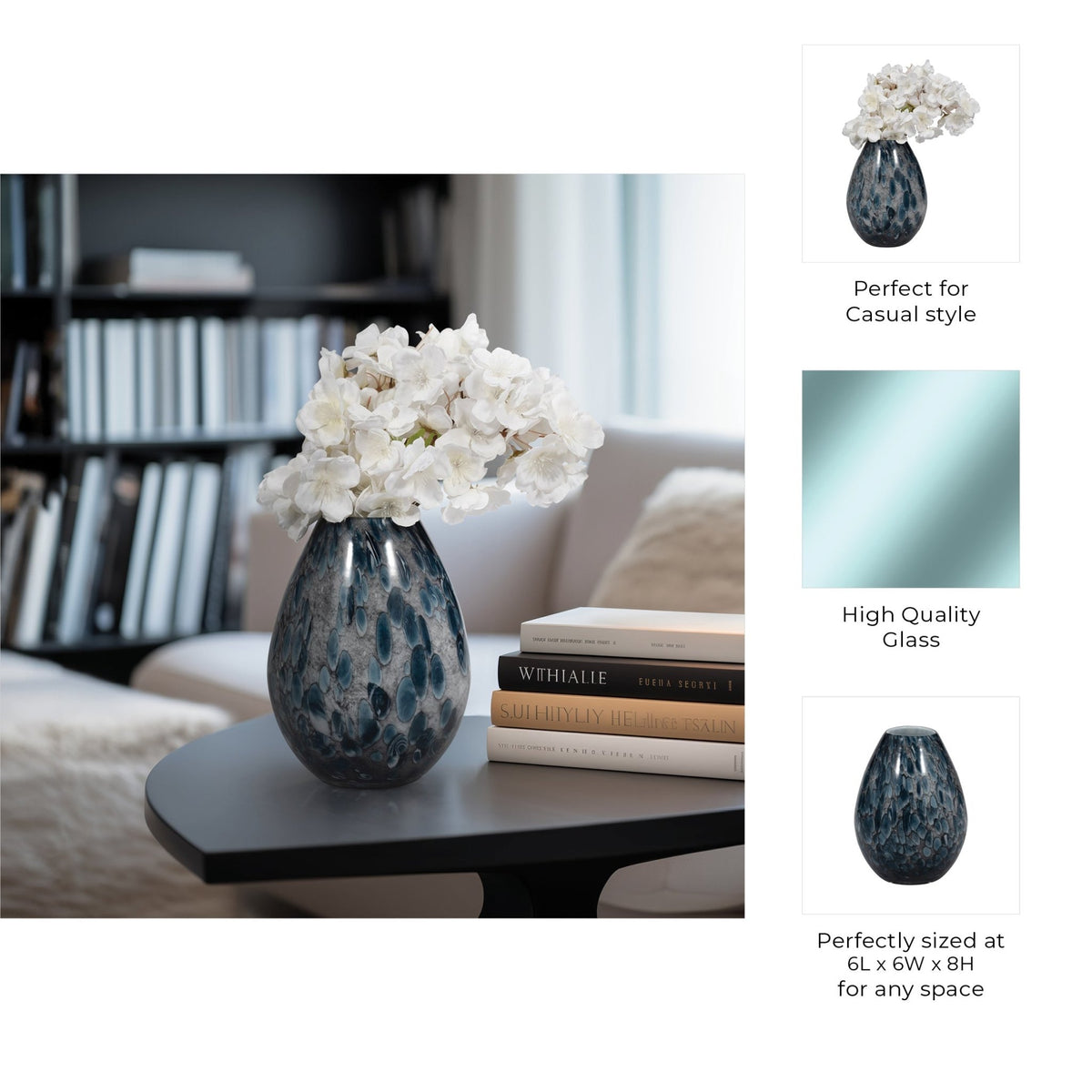 AMALDA SMALL BLUE GLASS VASE Vases and Jars| Sagebrook Home