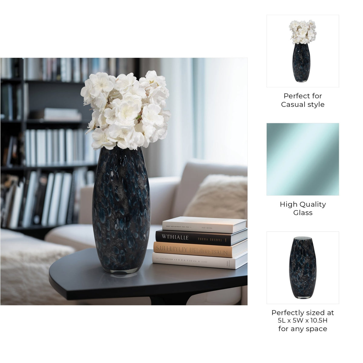 AMALDA SMALL BLUE GLASS VASE Vases and Jars| Sagebrook Home