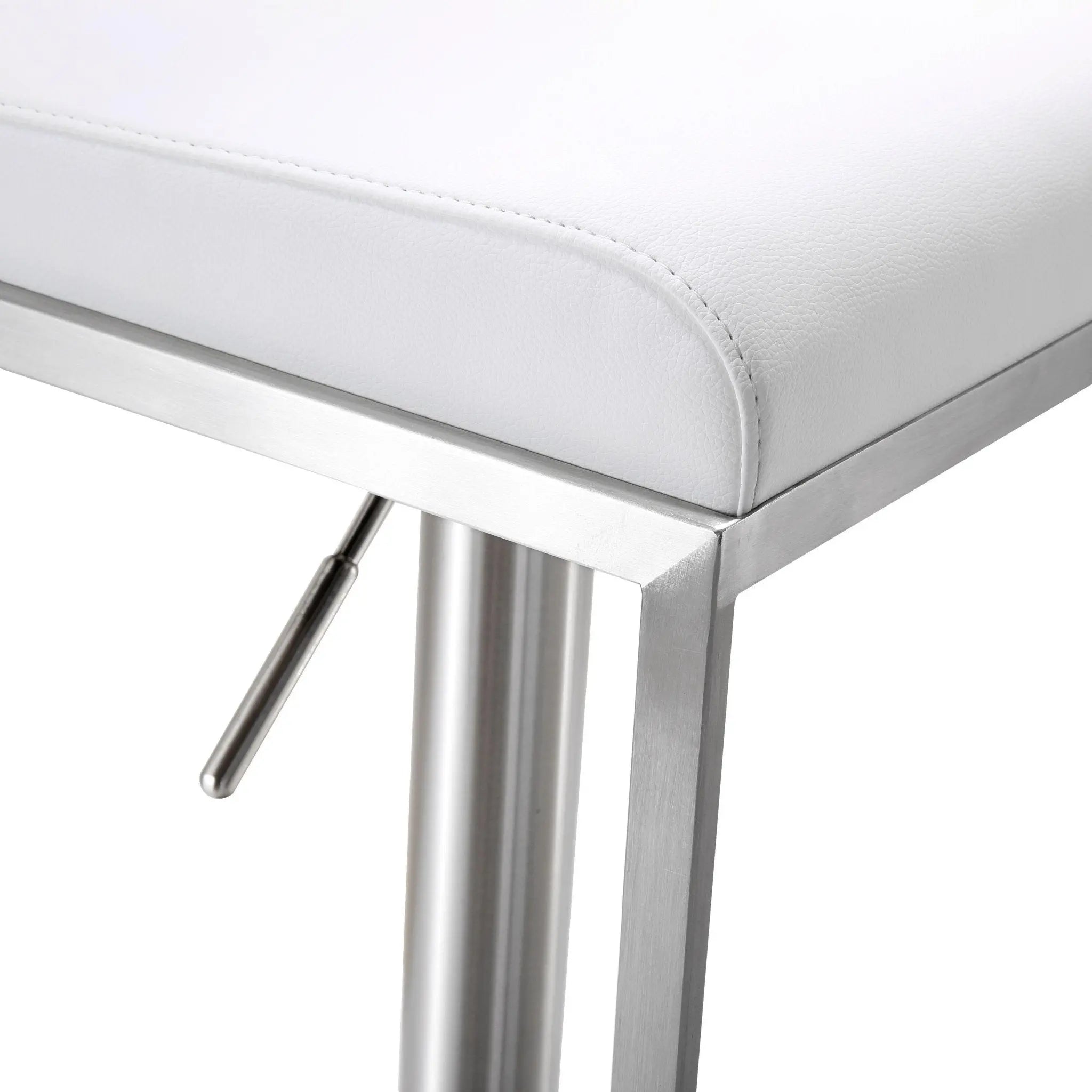 Amalfi White Steel Adjustable Barstool Counter Stools| TOV