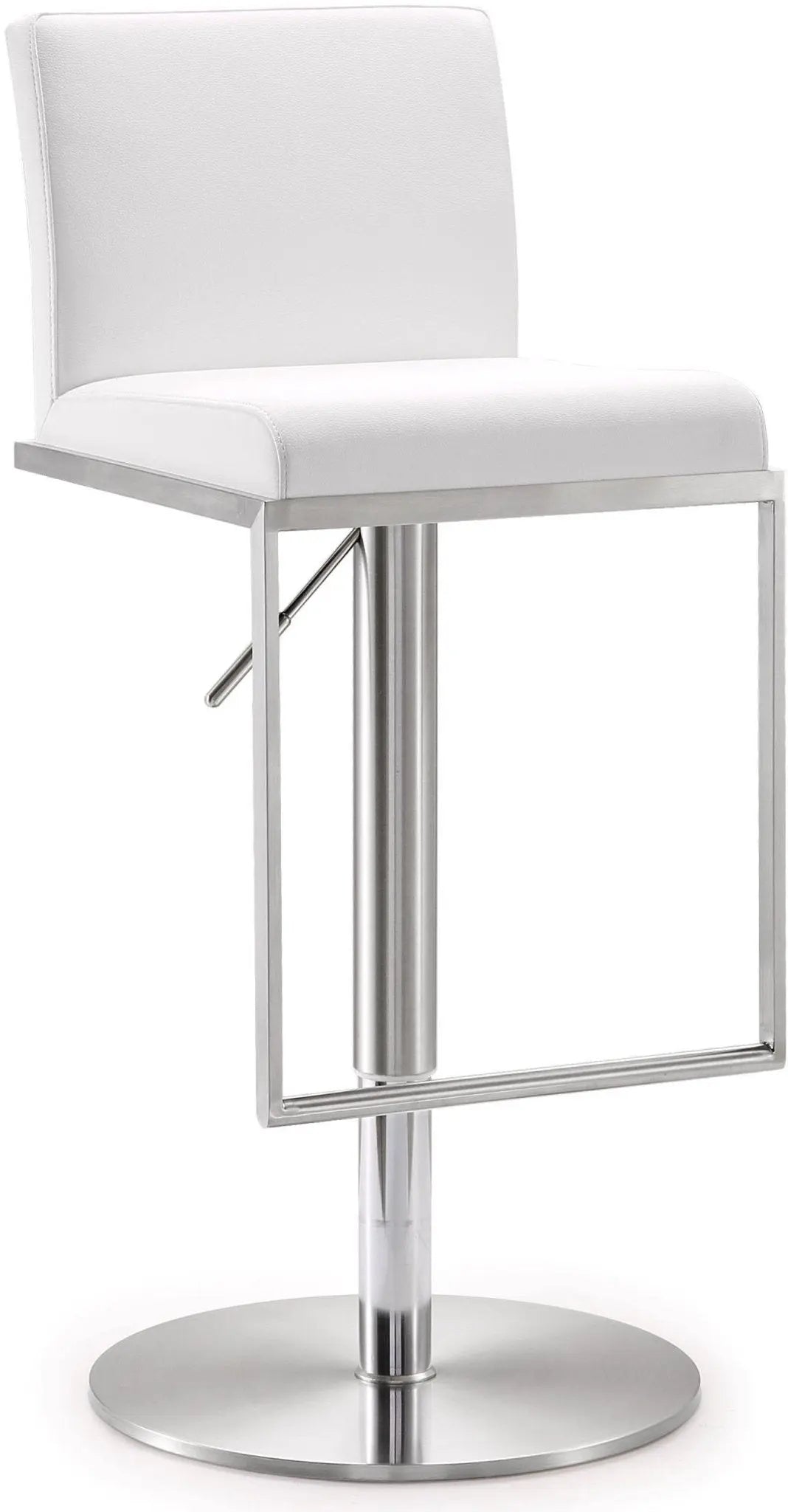 Amalfi White Steel Adjustable Barstool Counter Stools| TOV