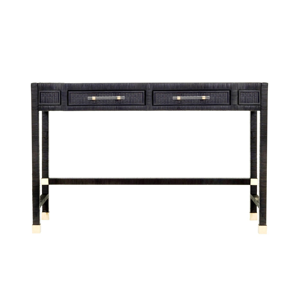 Amara Charcoal Rattan Desk Office Desks| TOV