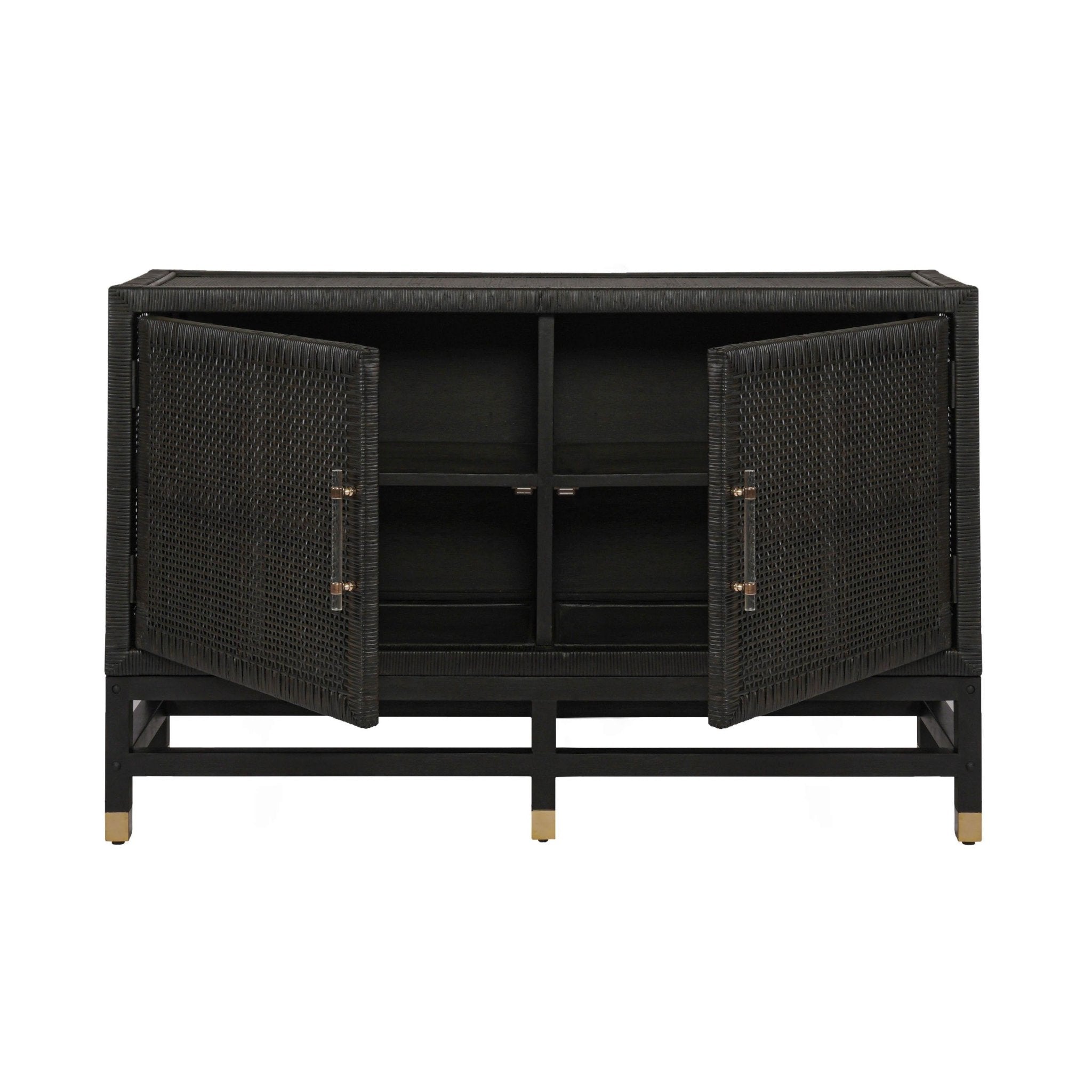Amara Charcoal Woven Rattan Buffet Consoles & Sideboards| TOV