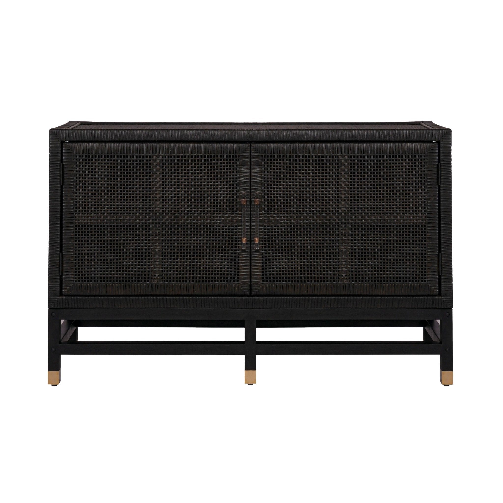 Amara Charcoal Woven Rattan Buffet Consoles & Sideboards| TOV