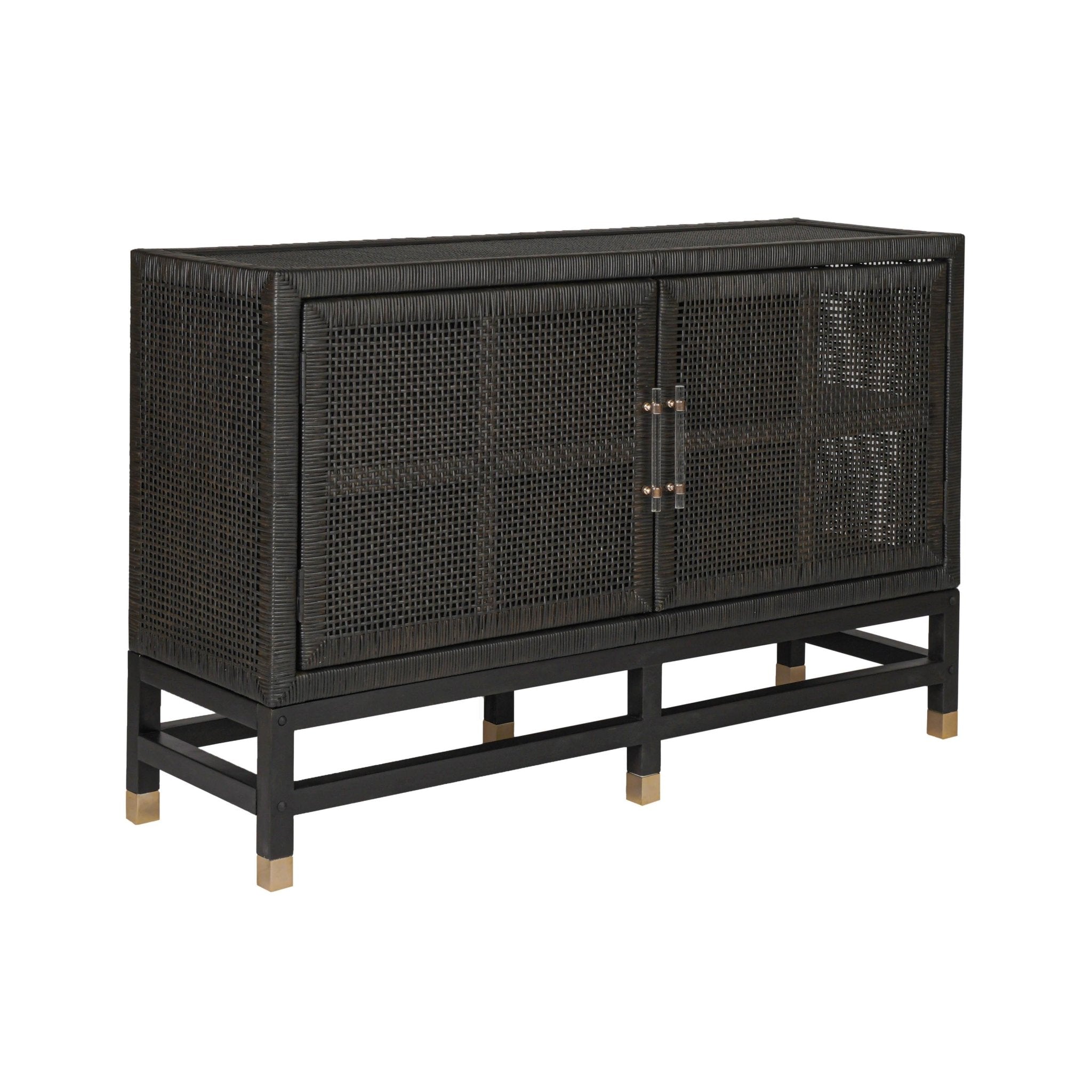 Amara Charcoal Woven Rattan Buffet Consoles & Sideboards| TOV