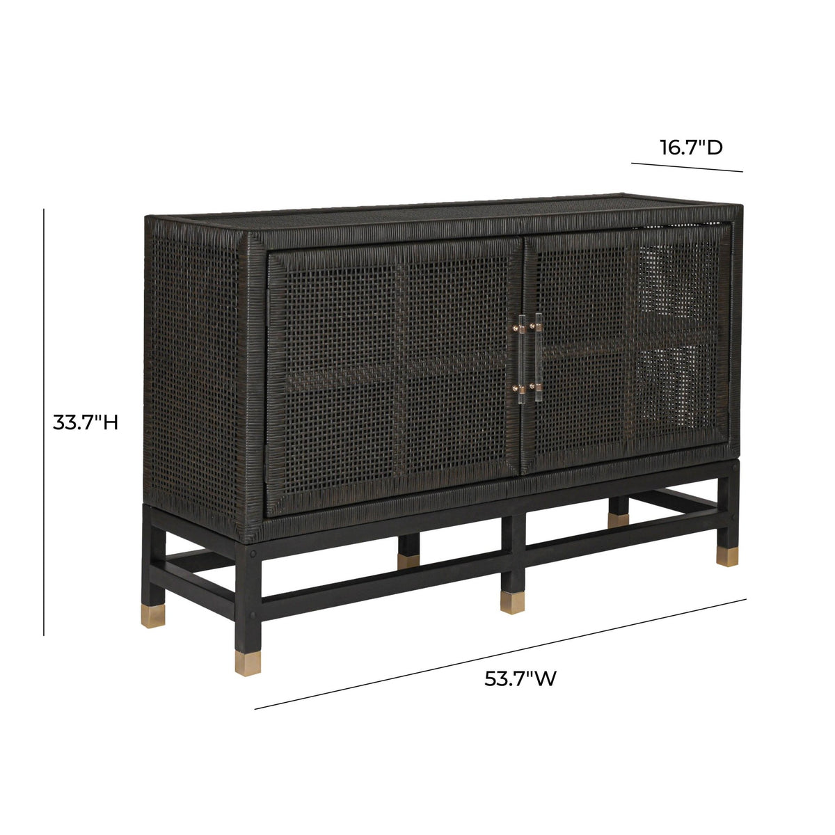 Amara Charcoal Woven Rattan Buffet Consoles & Sideboards| TOV