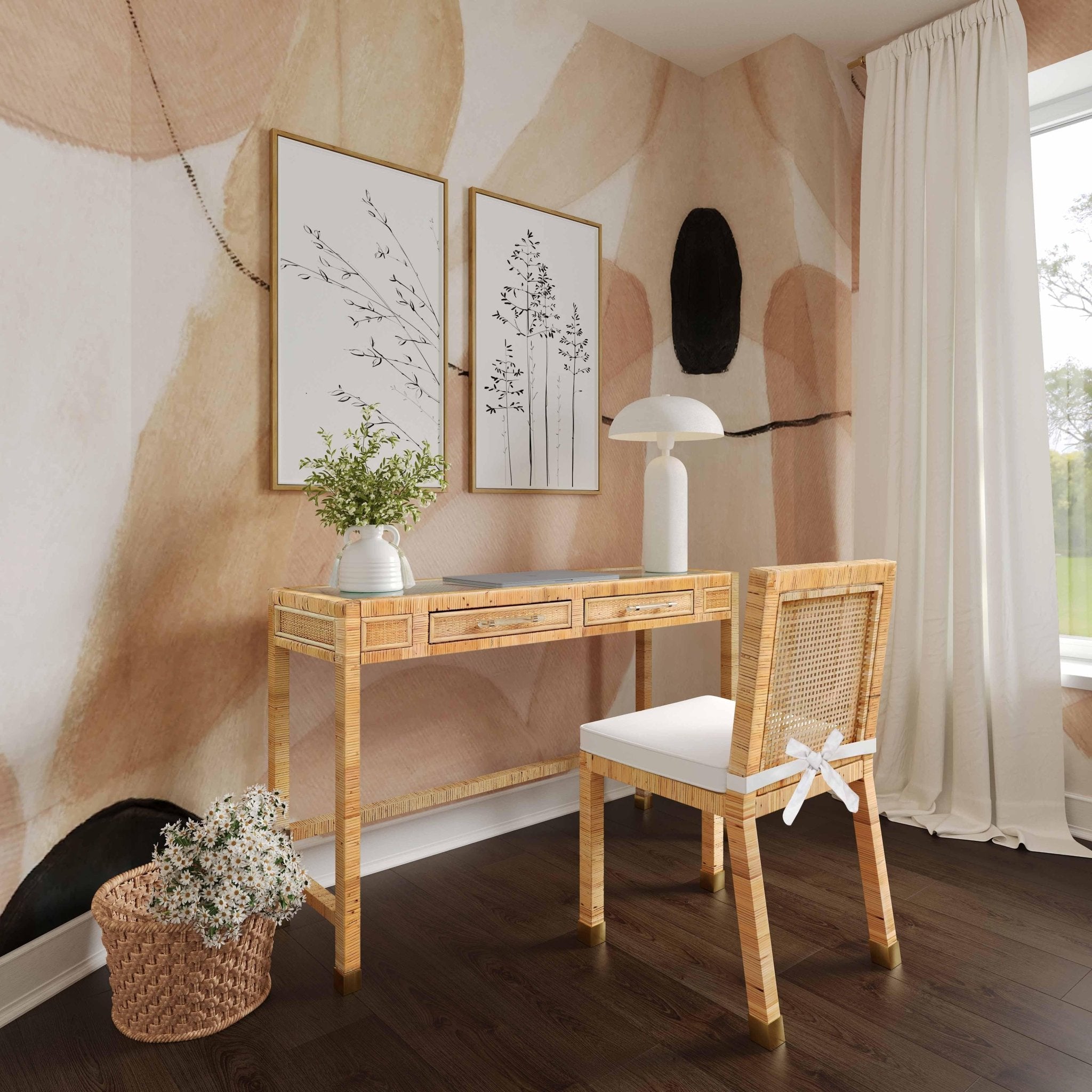 Amara Natural Rattan Desk Office Desks| TOV