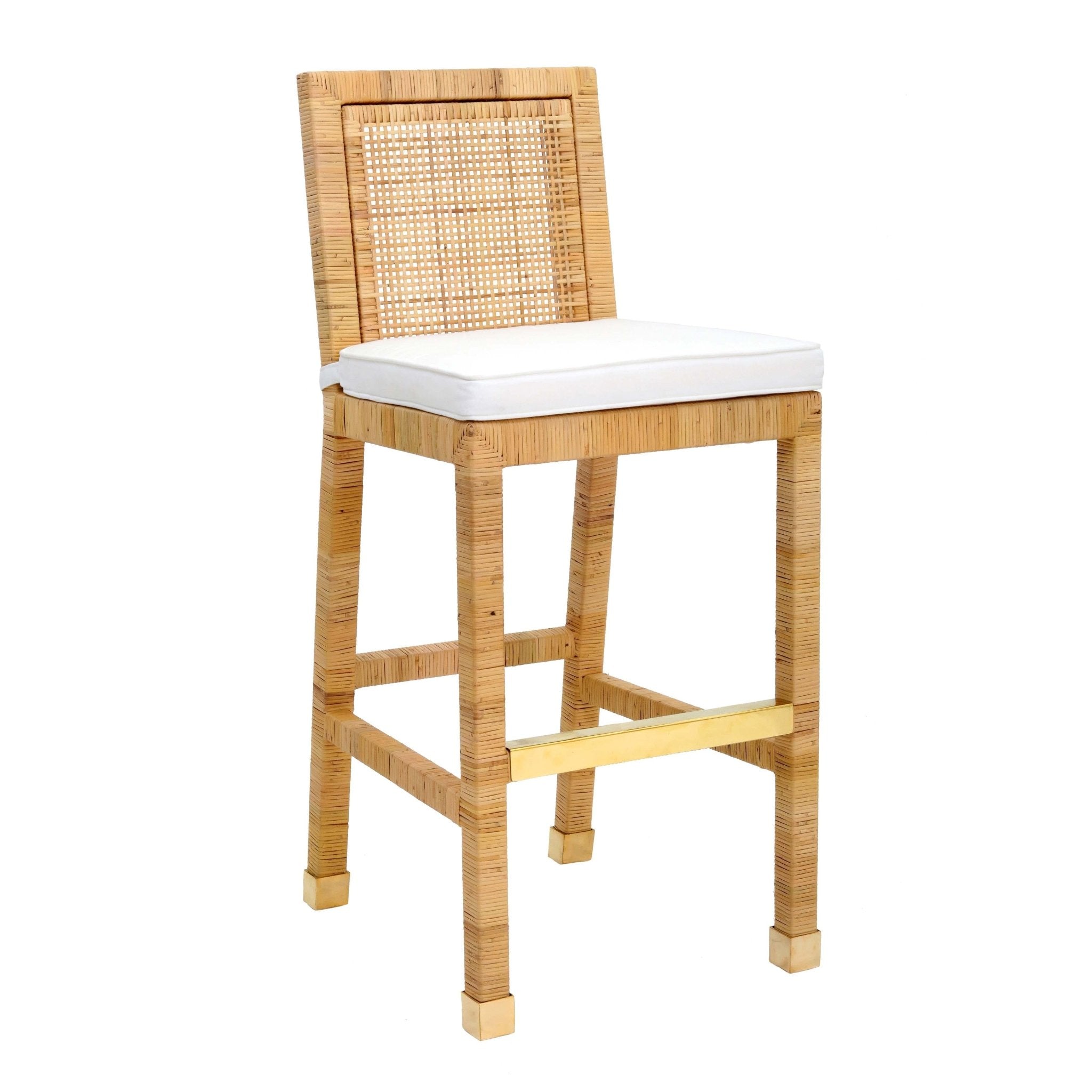 Amara Rattan Performance Fabric Bar Stool Stools| TOV