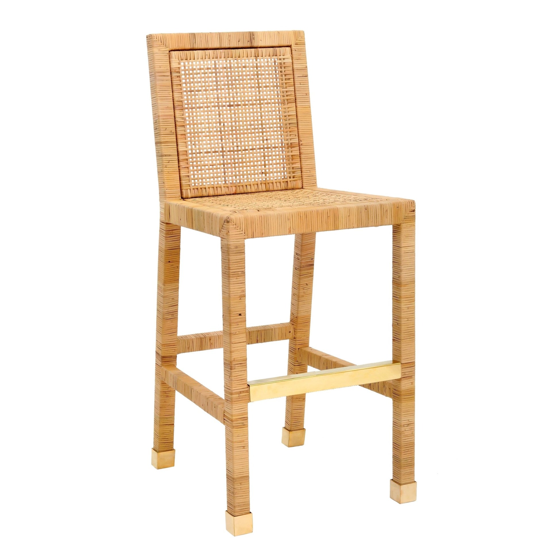 Amara Rattan Performance Fabric Bar Stool Stools| TOV