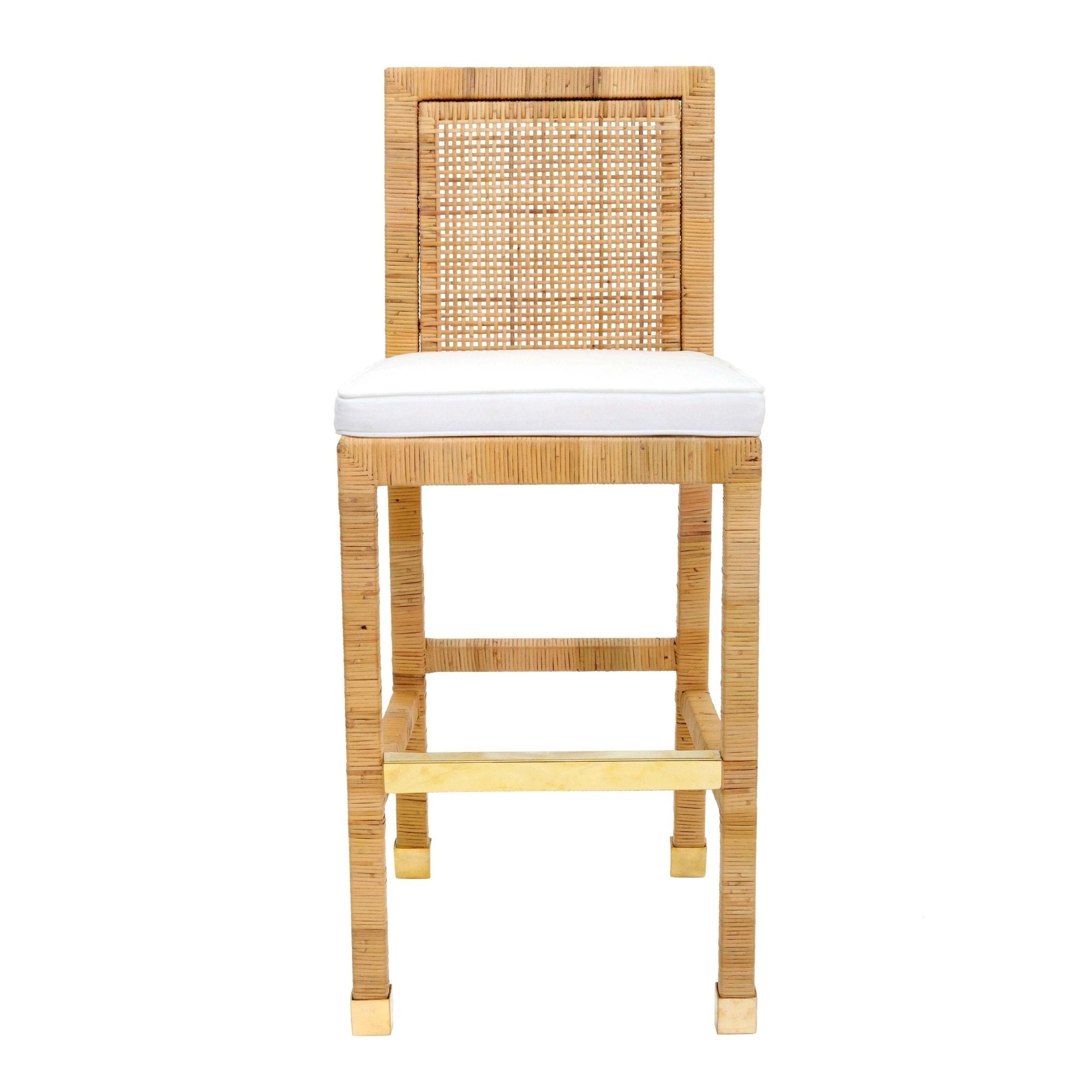 Amara Rattan Performance Fabric Bar Stool Stools| TOV