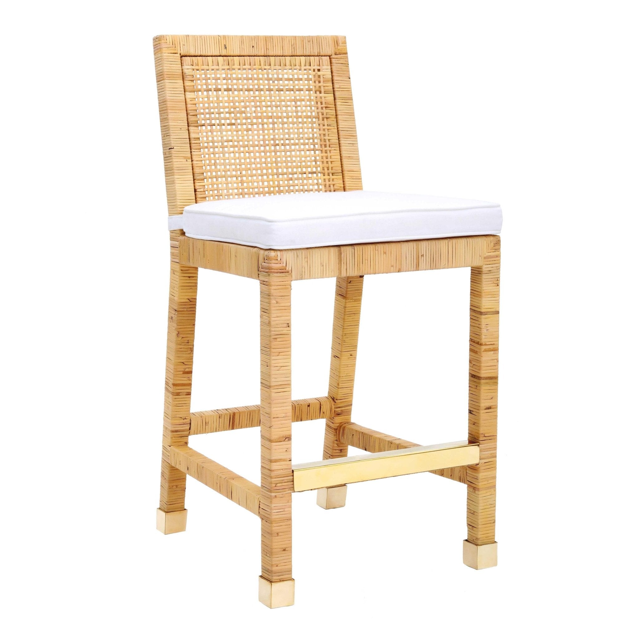Amara Rattan Performance Fabric Counter Stool Stools| TOV
