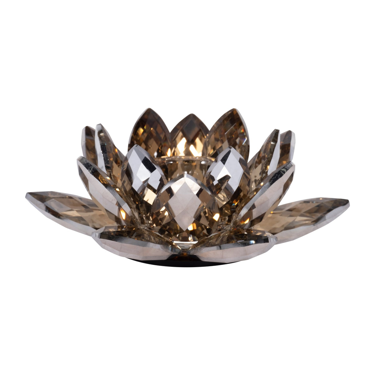 AMBER CRYSTAL LOTUS VOTIVE HOLDER 8.25" Candle Holders| Sagebrook Home