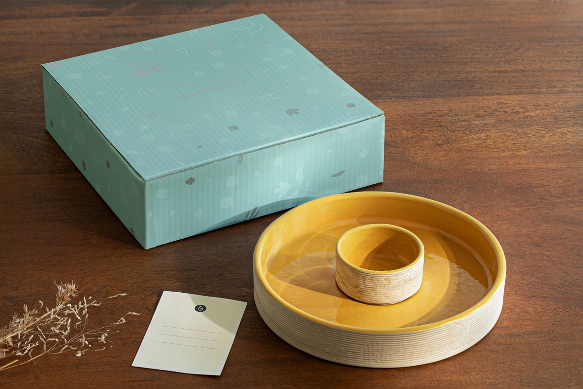Amber Love Ceramic Chip-N-Dip Box| Roots Furniture