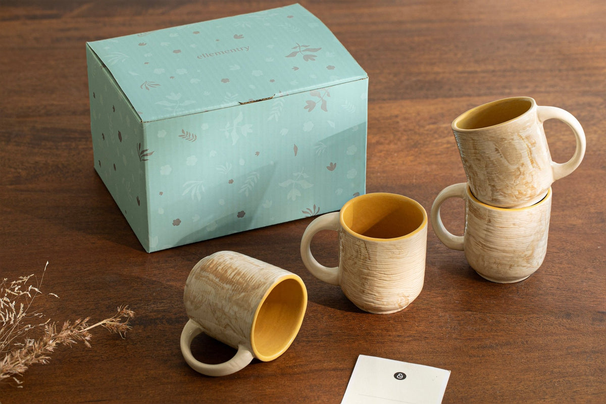 Amber Love Ceramic Mug Set of Four Bottles & Containers| Roots Furniture