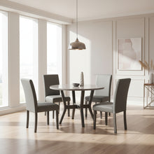Ambridge 5PC Round Dining Set With Faux Marble Top in Brushed Grey