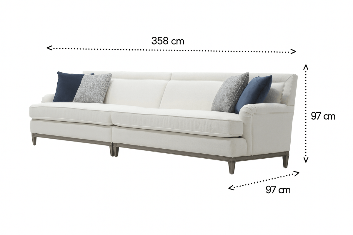 Amelia Navy 5 Seater Sofa (358cm) XL Sofas| Roots Furniture