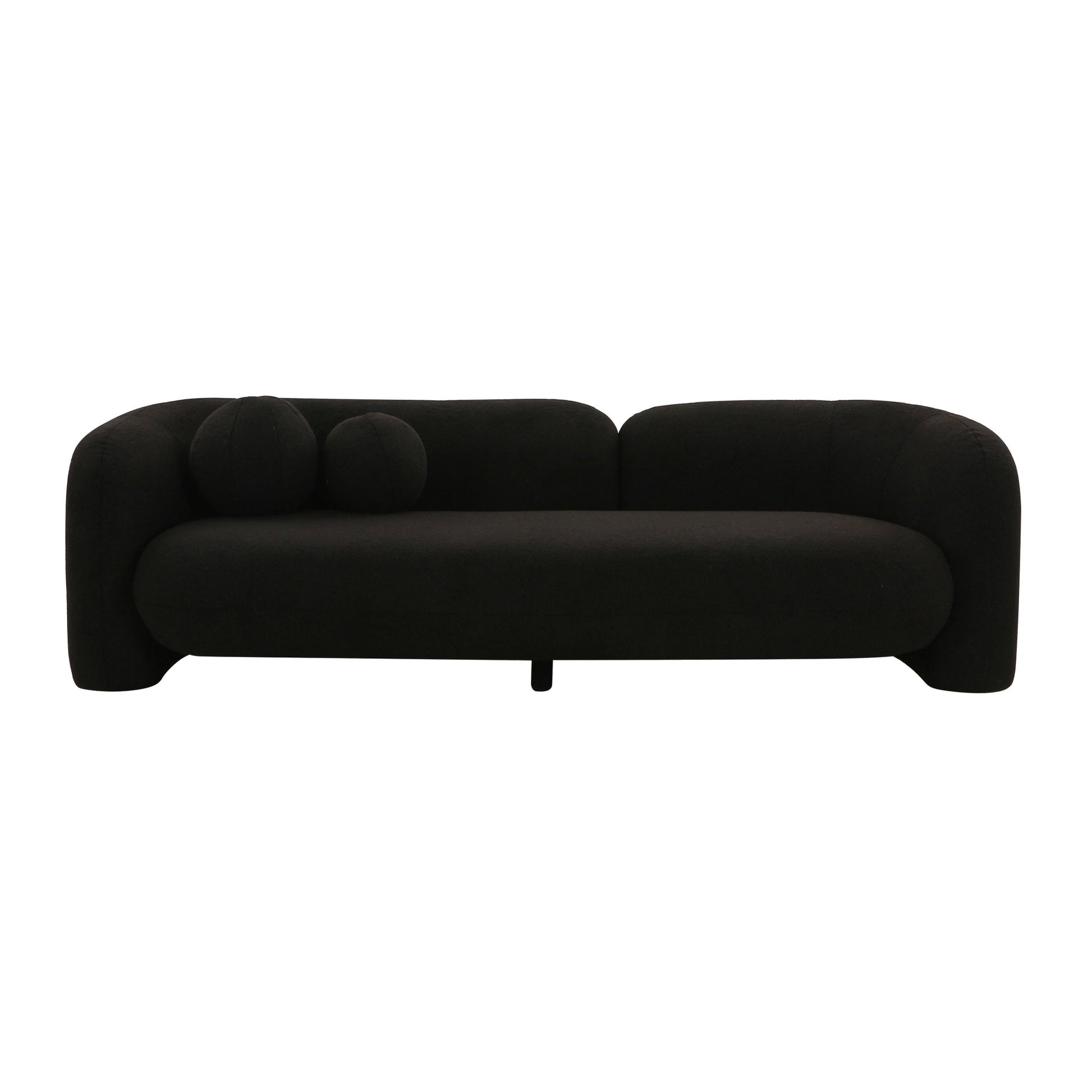 Amelie Black Faux Fur Sofa Sofas & Loveseats| TOV