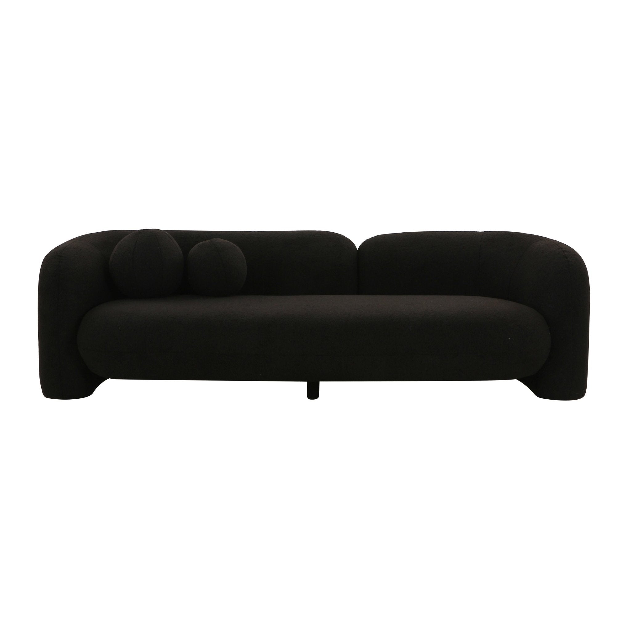 Amelie Black Faux Fur Sofa Sofas & Loveseats| TOV