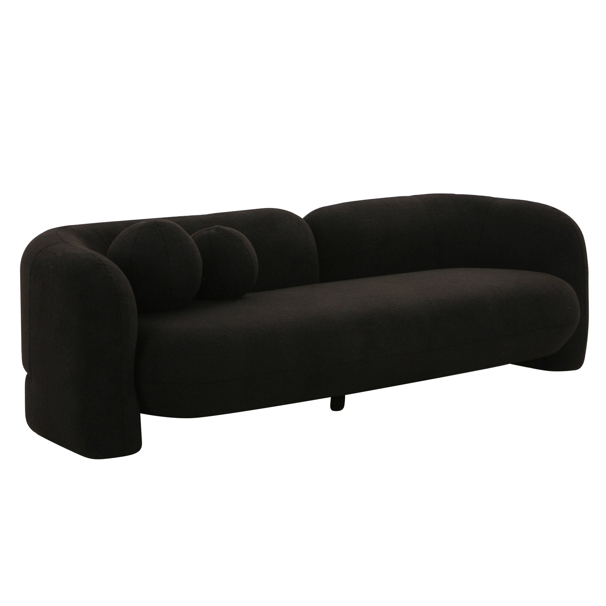 Amelie Black Faux Fur Sofa Sofas & Loveseats| TOV