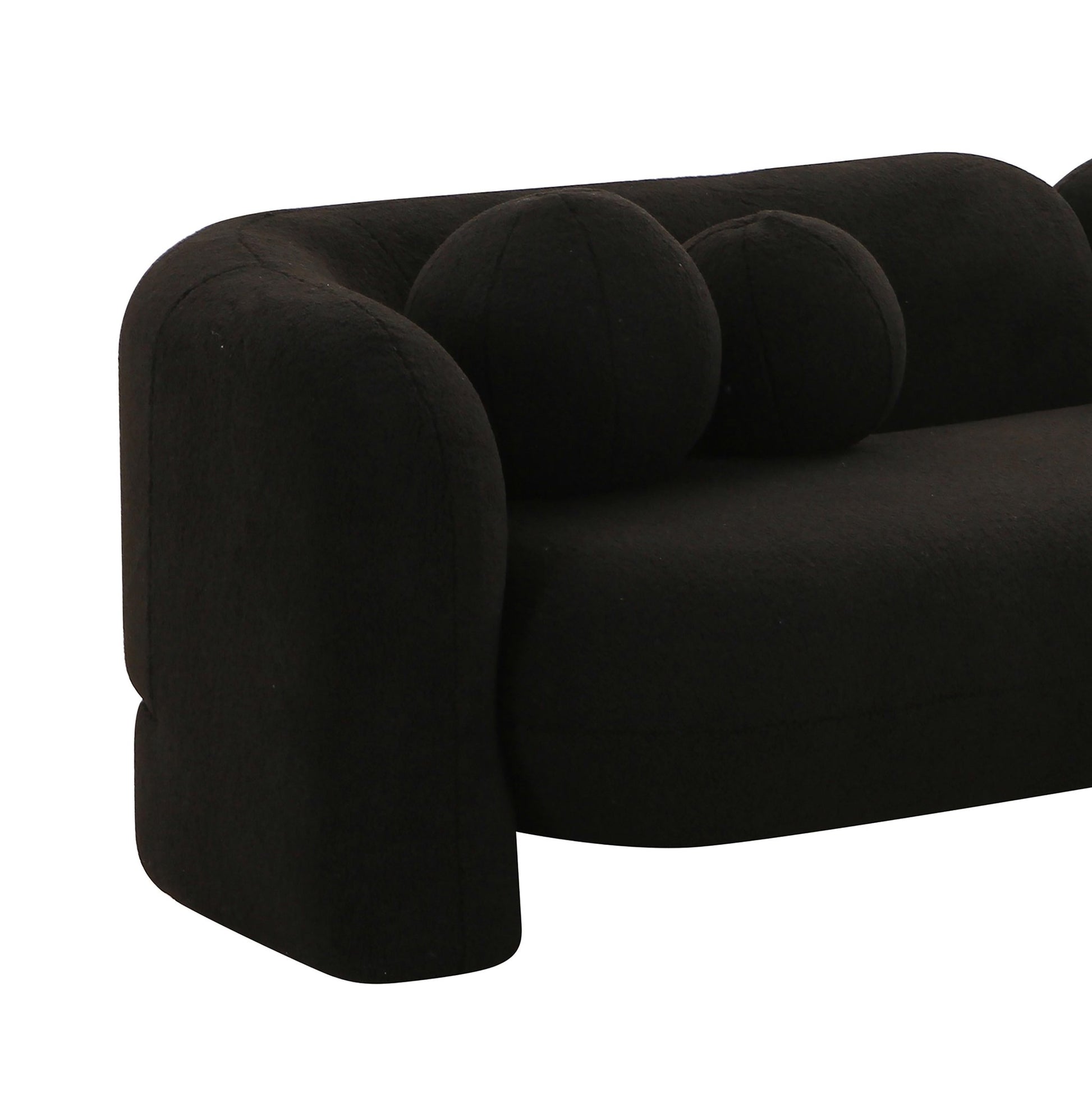 Amelie Black Faux Fur Sofa Sofas & Loveseats| TOV