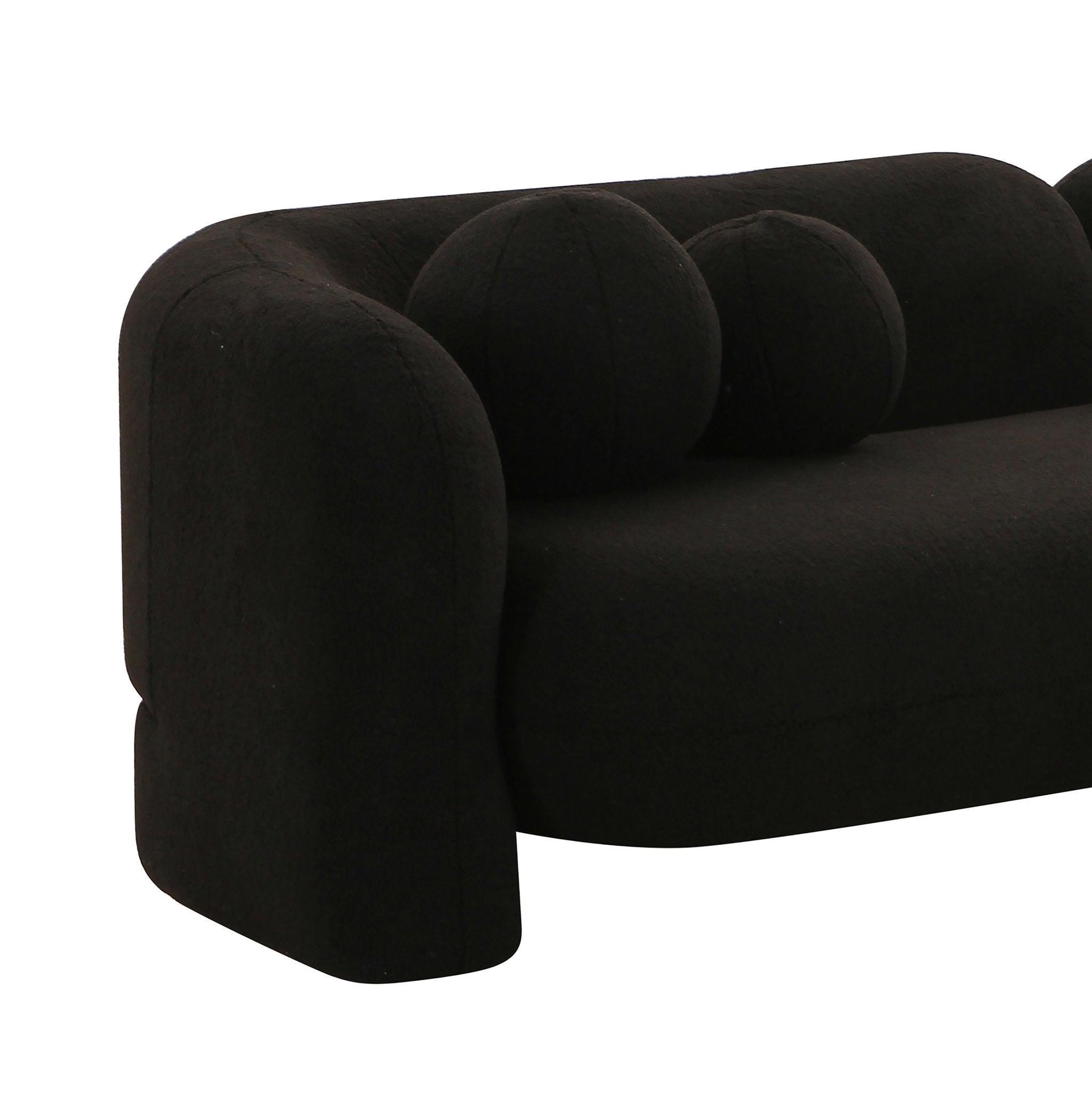Amelie Black Faux Fur Sofa Sofas & Loveseats| TOV