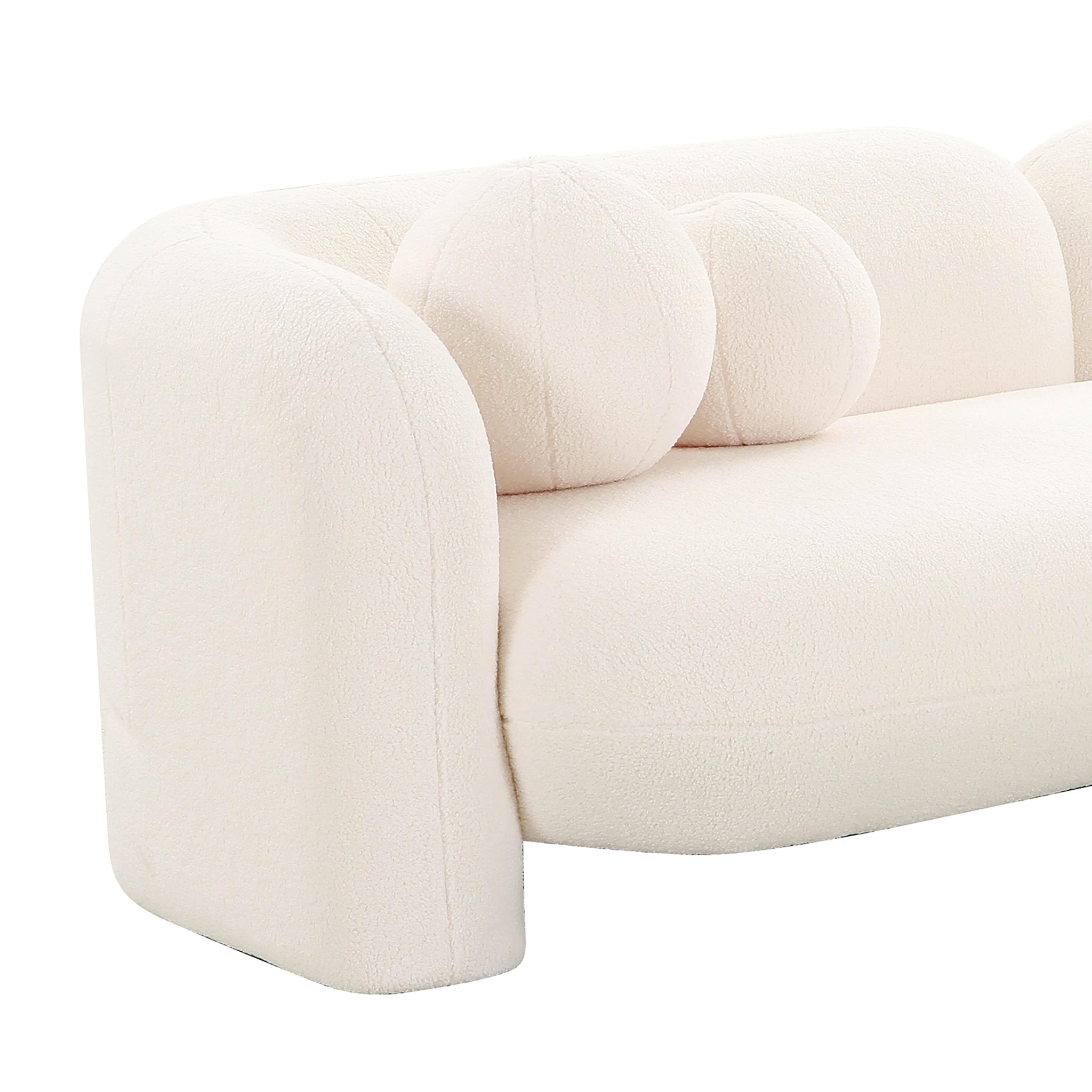 Amelie Cream Faux Fur Sofa Sofas & Loveseats| TOV