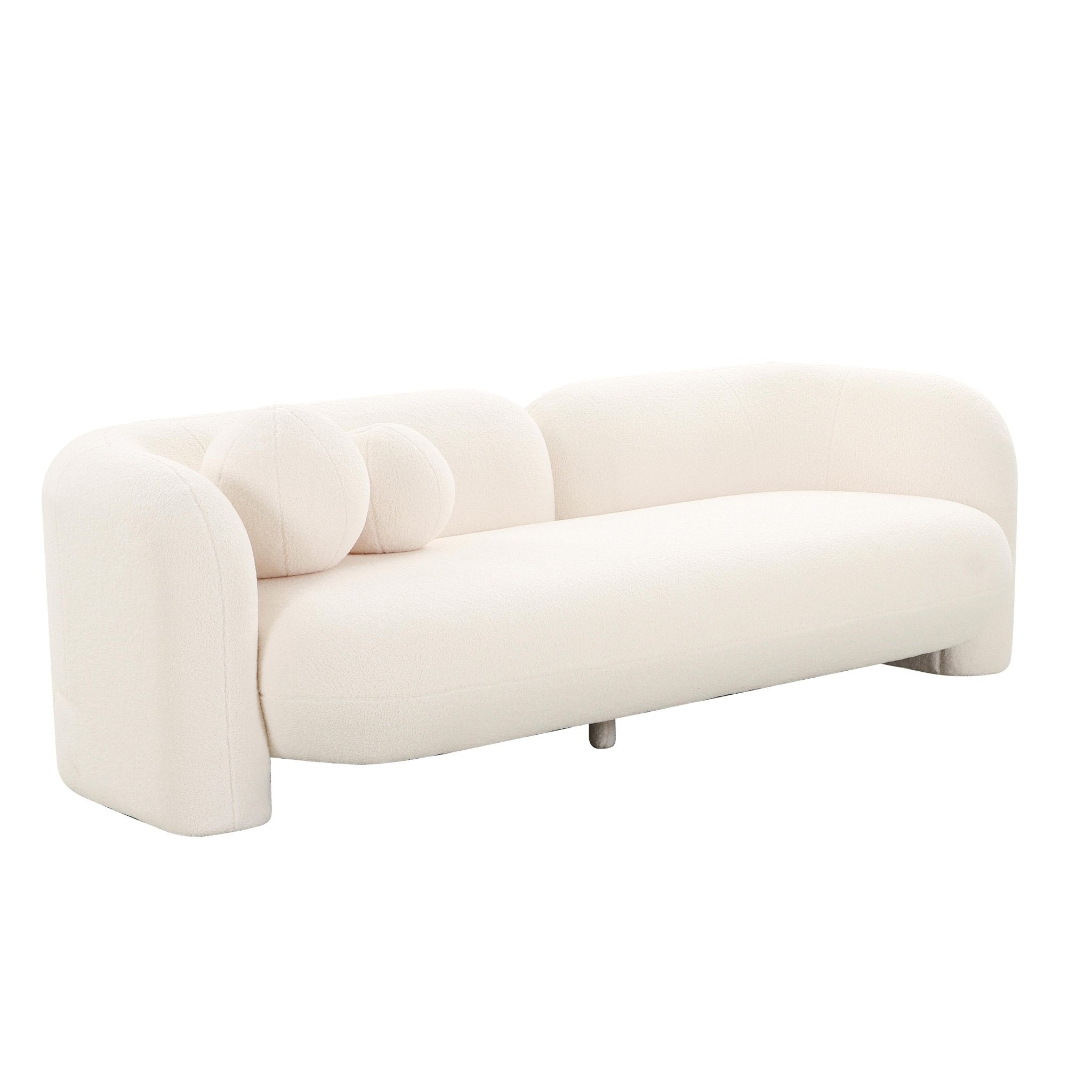 Amelie Cream Faux Fur Sofa Sofas & Loveseats| TOV