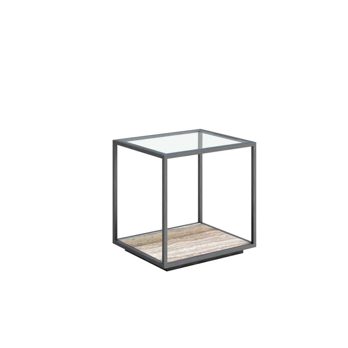 Amerah END TABLE - Gray Travertine Grey Finish Accent & End Tables| AlRugaib Furniture