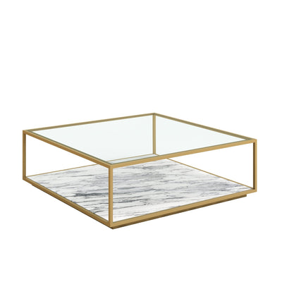 Amerah REC COFFEE TABLE - Gray Travertine Grey Finish - Al Rugaib Furniture