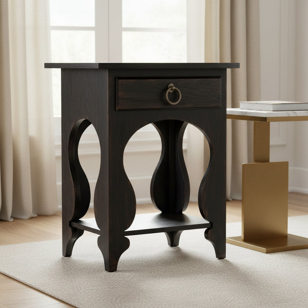 Americana One-Drawer Oval Nightstand Nightstands| Hooker