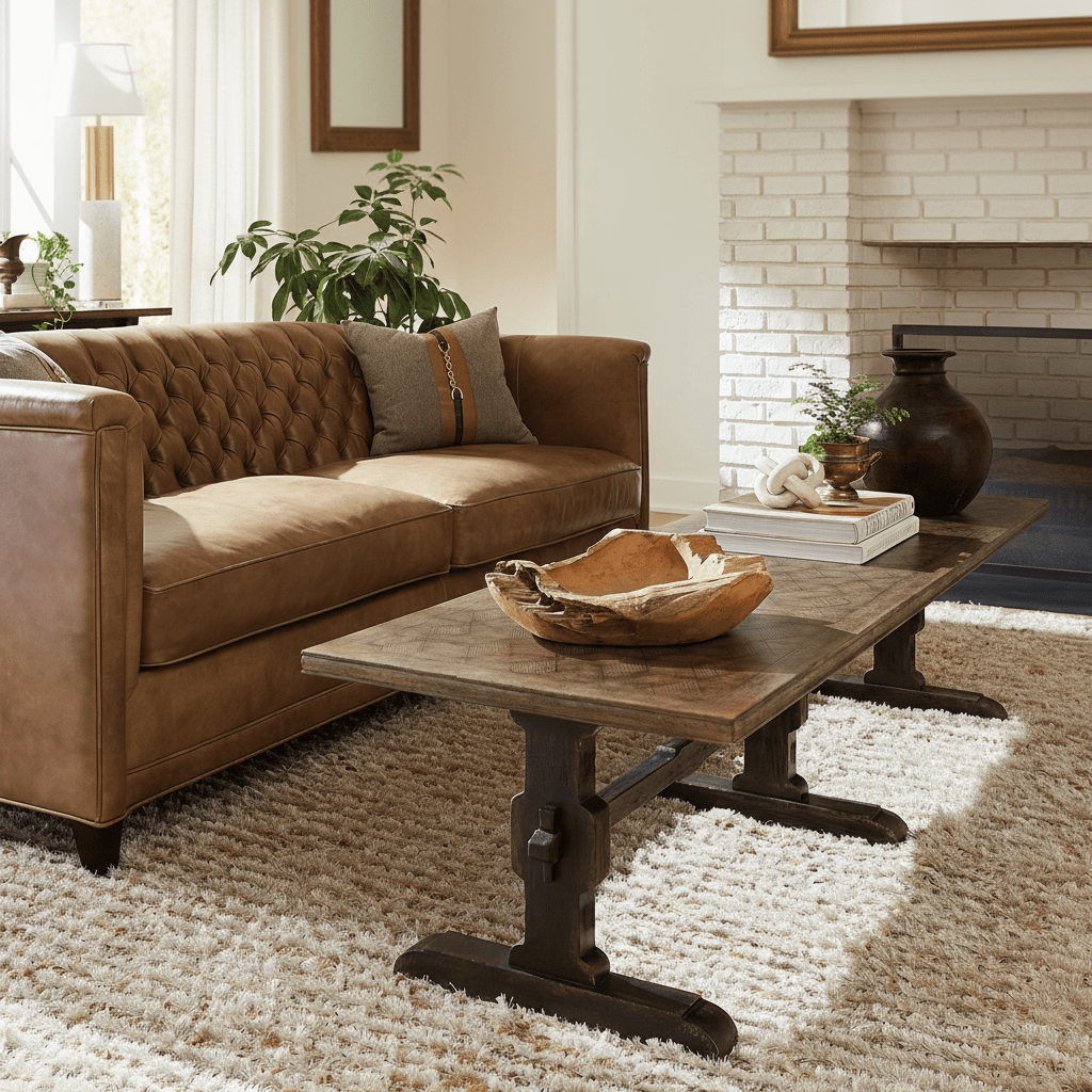 Americana Trestle Rectangle Cocktail Table Coffee Tables| Hooker