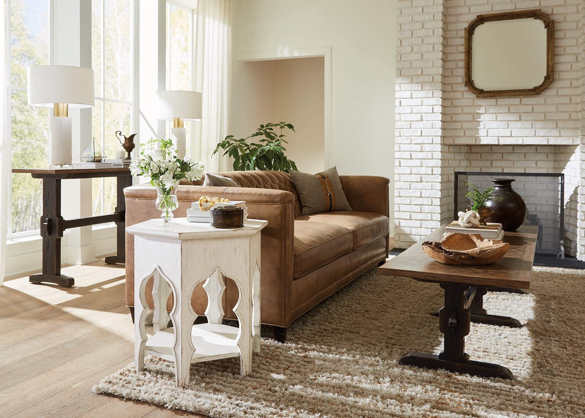 Americana Trestle Rectangle Cocktail Table Coffee Tables| Hooker