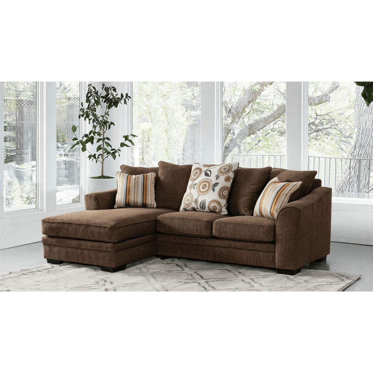 Ana Brown Left Chaise Sectionals| Roots Furniture