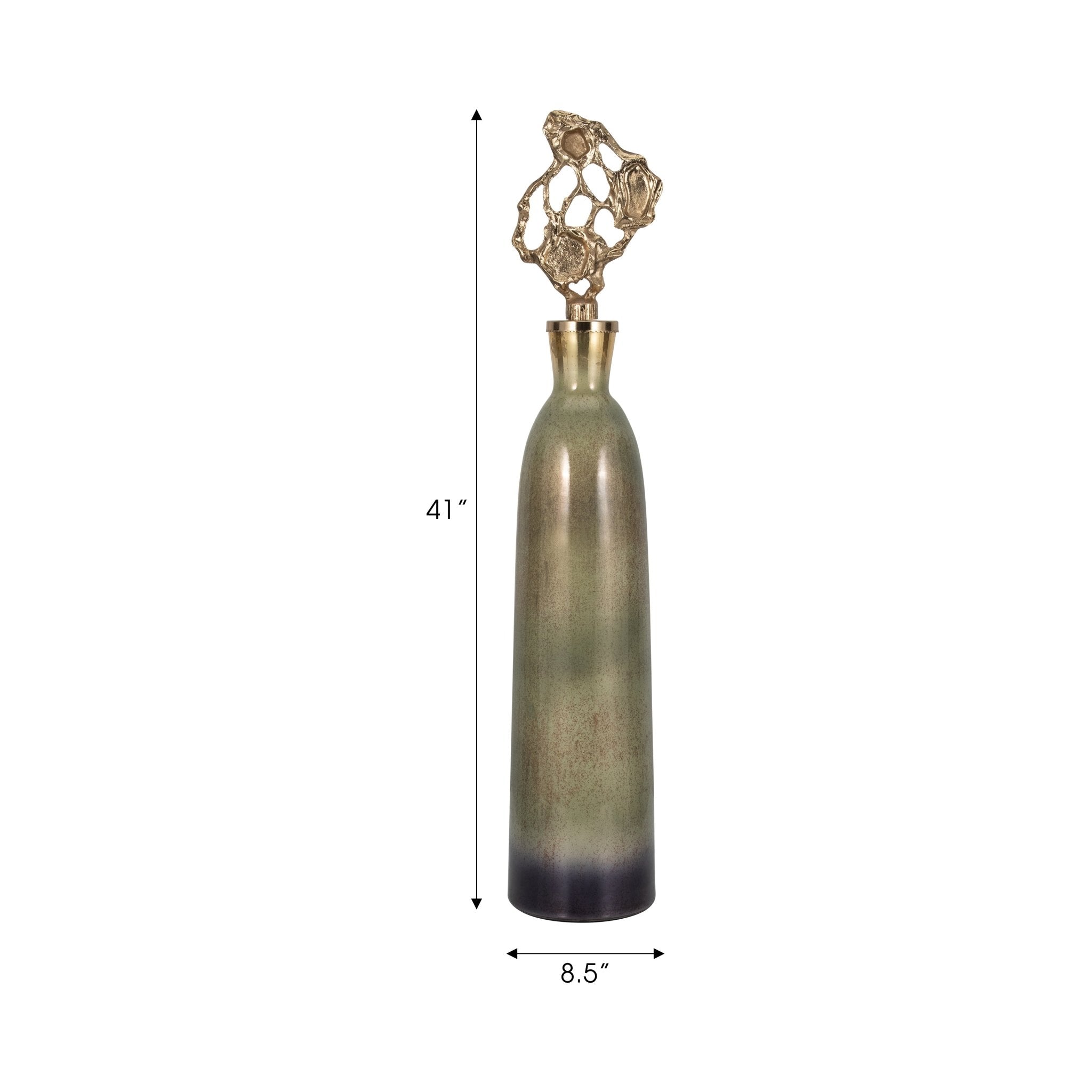 Anders Gold Small Floor Bottle Vases and Jars| Sagebrook Home