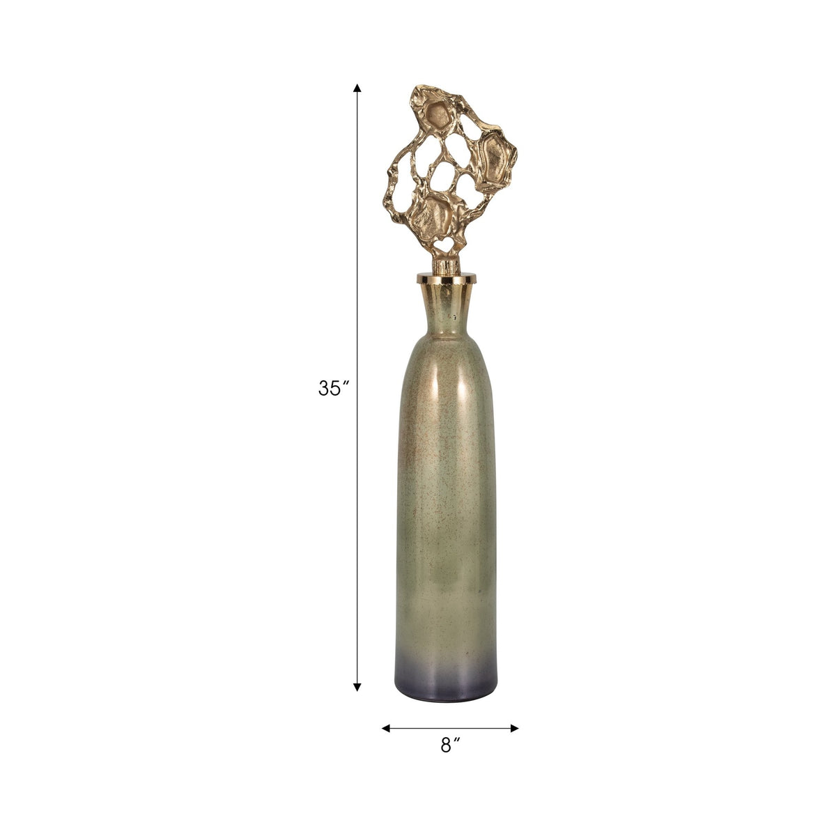 Anders Gold Small Floor Bottle Vases and Jars| Sagebrook Home