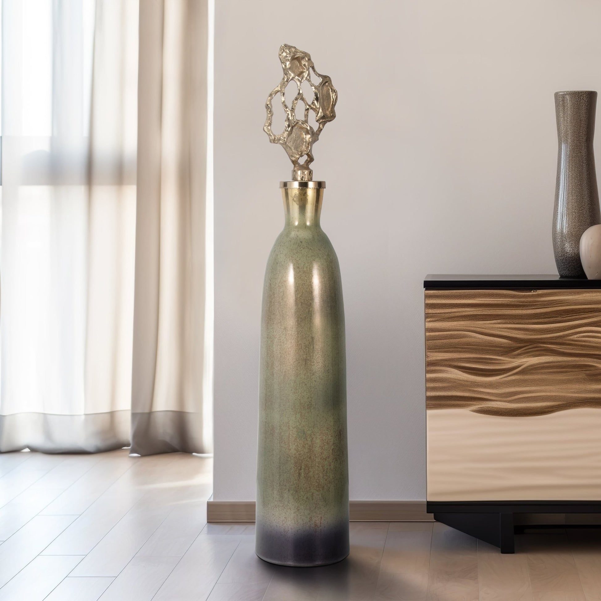 Anders Gold Small Floor Bottle Vases and Jars| Sagebrook Home