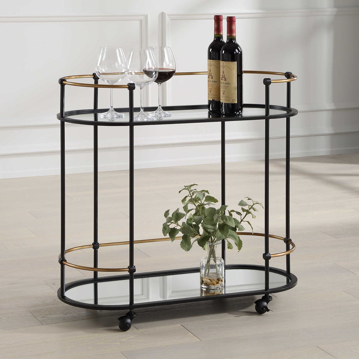 Andre Iron Bar Cart Table Decors| Uttermost