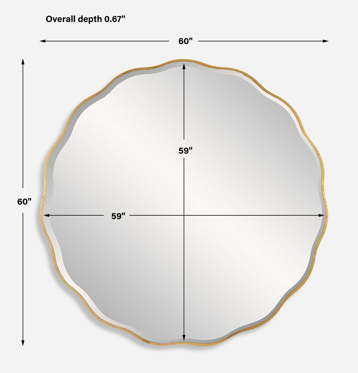 Aneta Large Gold Round Mirror Table Decors| Uttermost