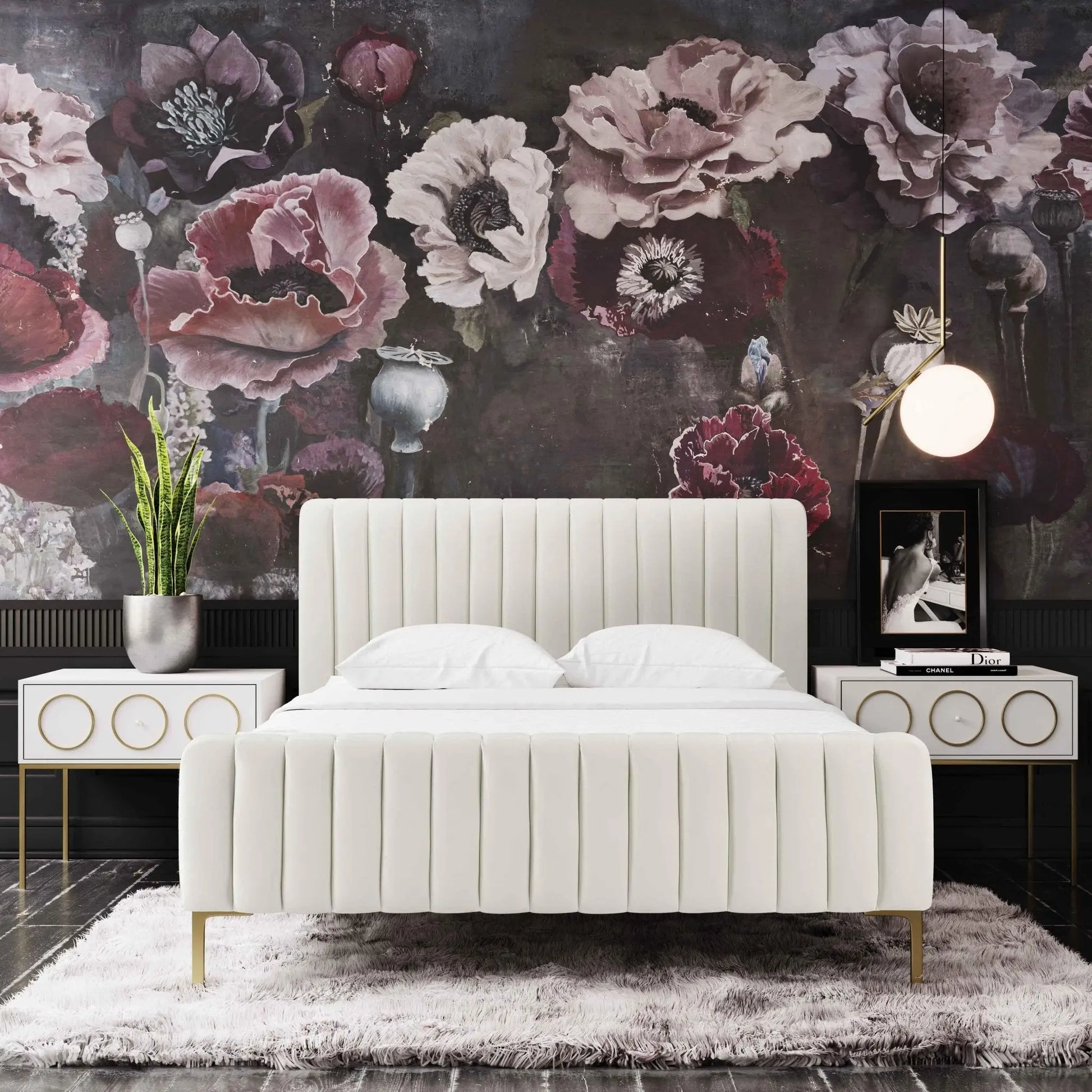 Angela Cream Bed in King Beds| TOV