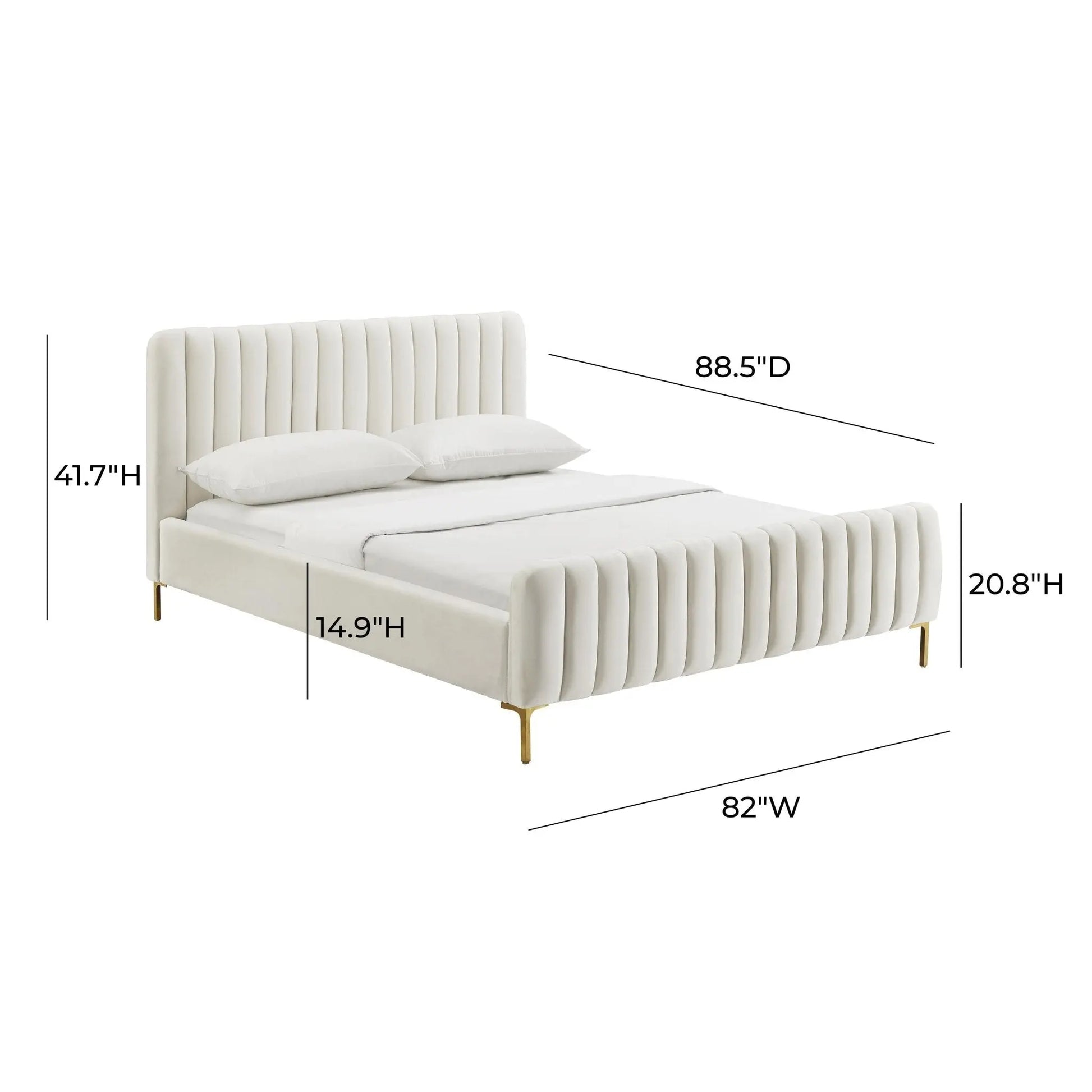 Angela Cream Bed in King Beds| TOV