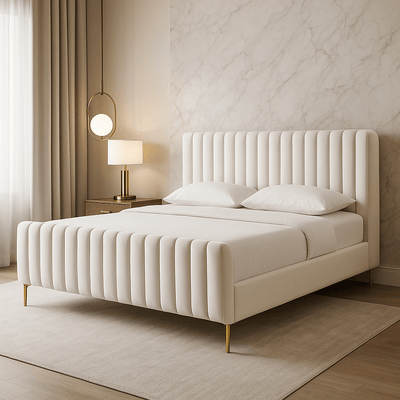 Angela Cream Bed in King - Al Rugaib Furniture