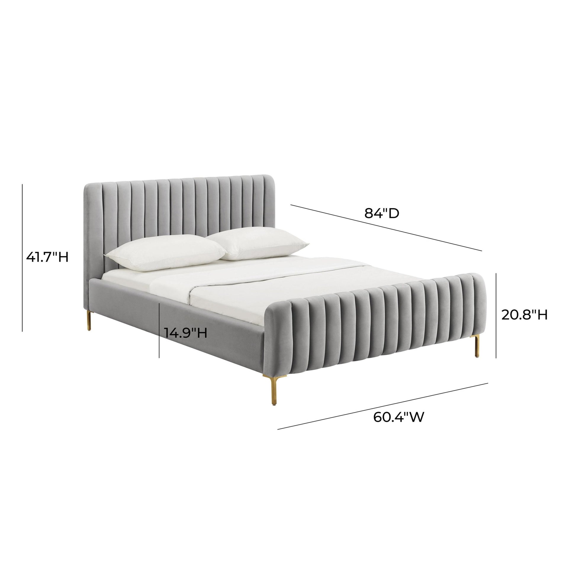 Angela Grey Bed in Full Beds| TOV
