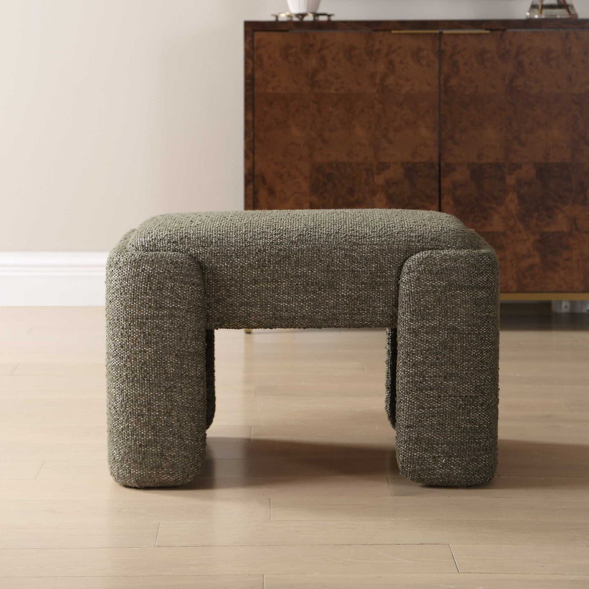Angus Green Boucle Small Bench Benches| Uttermost