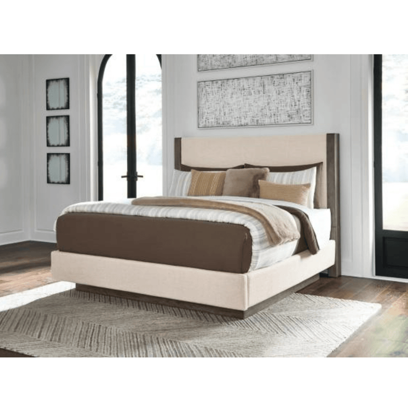 Anibecca Queen Upholstered Panel Bed - Al Rugaib Furniture