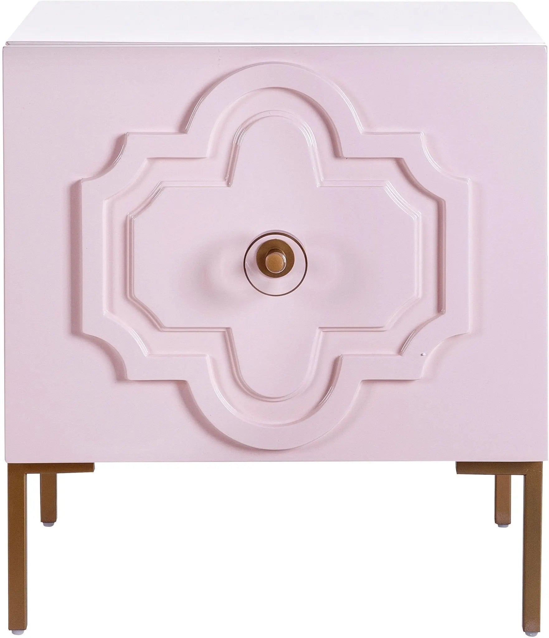 Anna Pink Lacquer Side Table Accent & End Tables| TOV