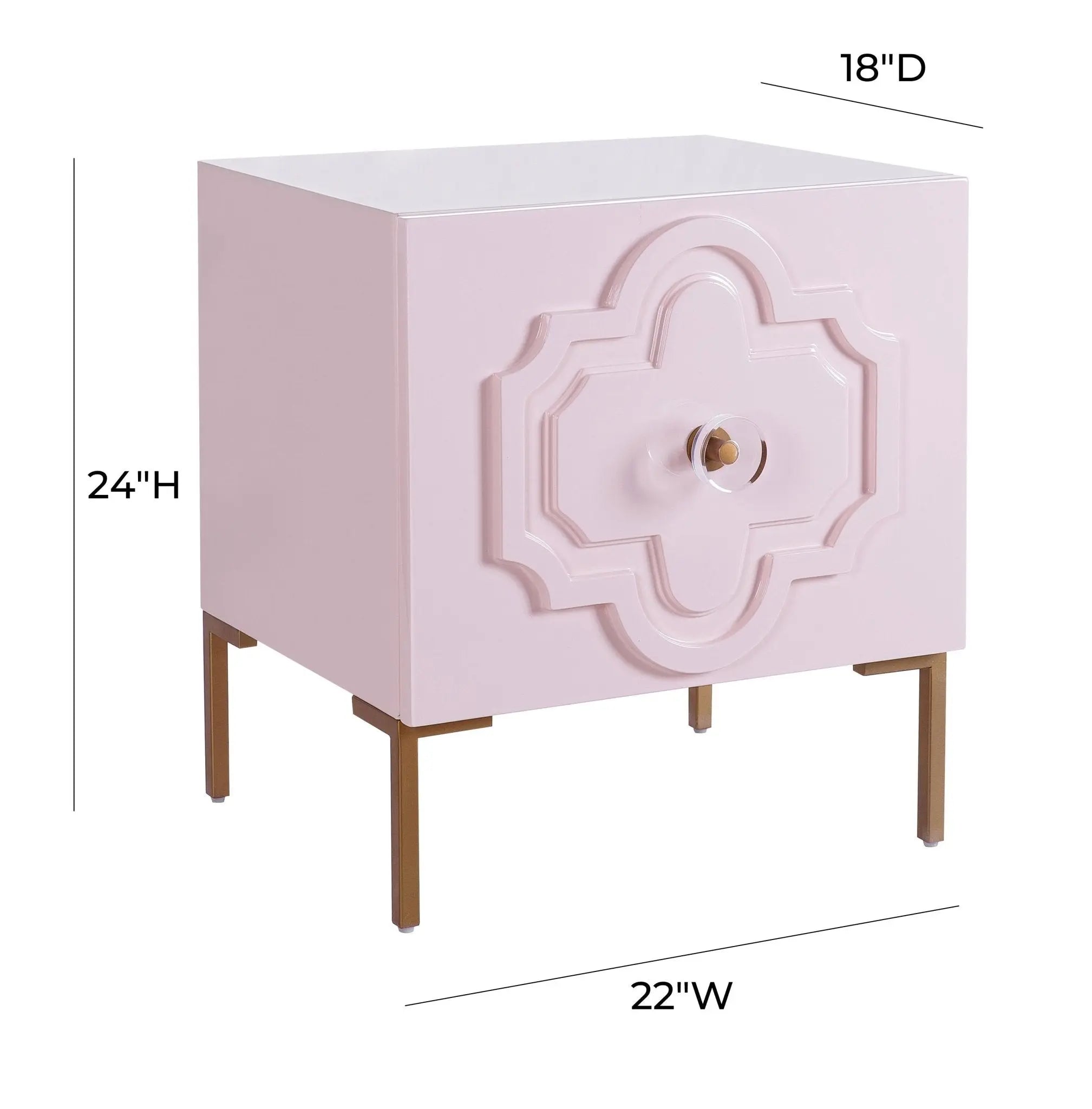 Anna Pink Lacquer Side Table Accent & End Tables| TOV