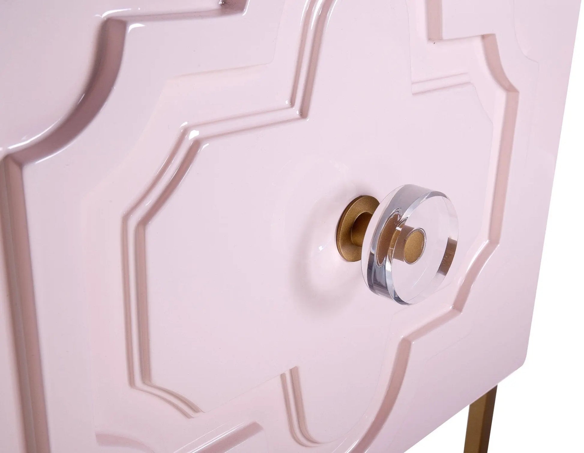 Anna Pink Lacquer Side Table Accent & End Tables| TOV