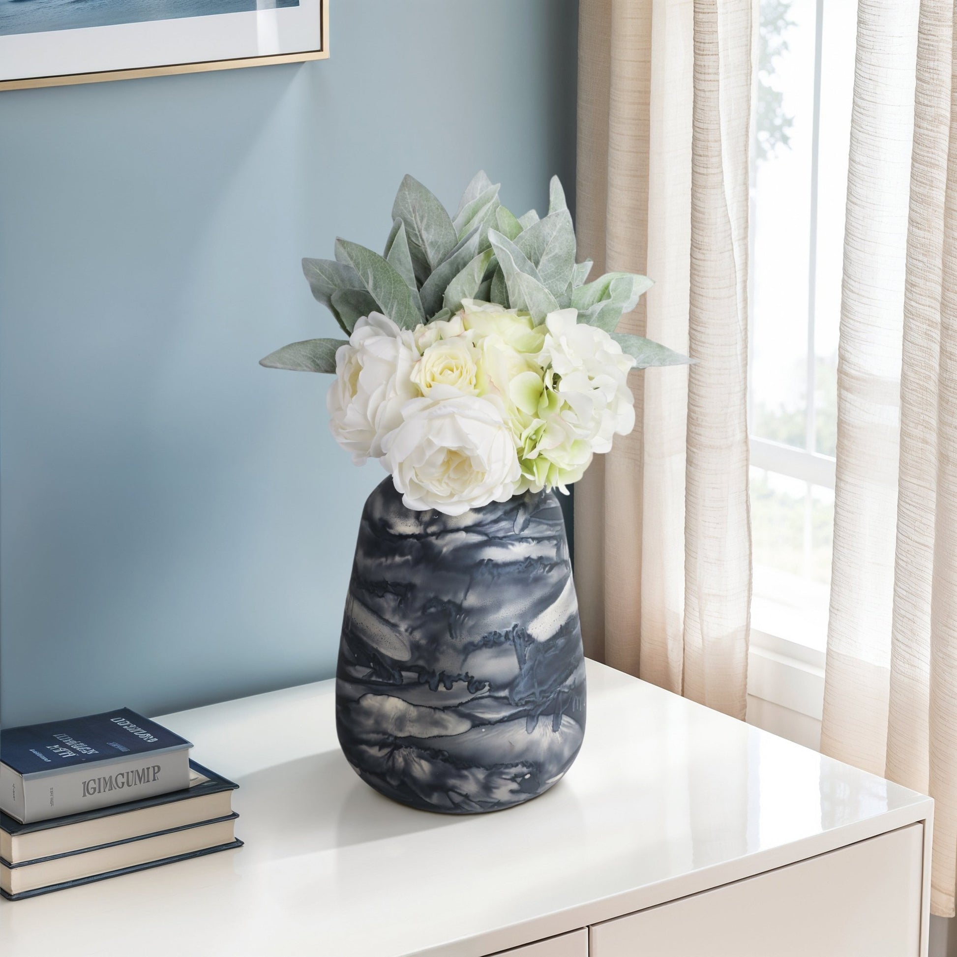 Annecy Blue Glass Vase Vases and Jars| Sagebrook Home